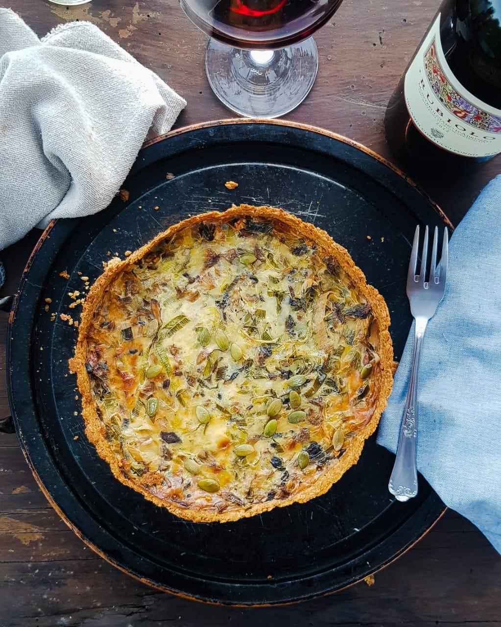Quiche Alho Poro com shimeji